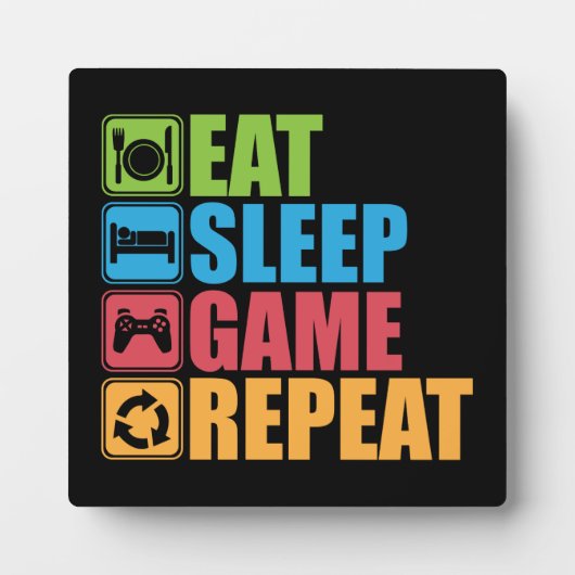 Gaming - Eat, Slaap, Game, Herhaal - Gamer, grappi Fotoplaat (Voorkant)