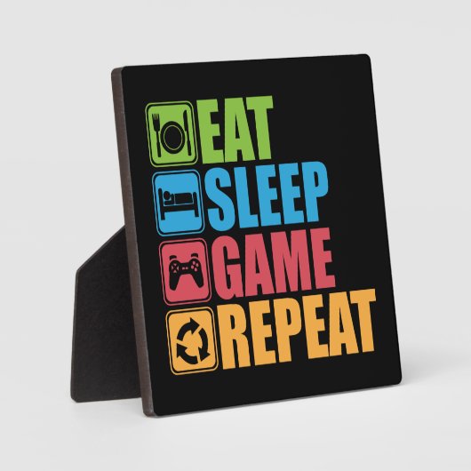 Gaming - Eat, Slaap, Game, Herhaal - Gamer, grappi Fotoplaat (Voorkant)