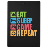 Gaming - Eat, Slaap, Game, Herhaal - Gamer, grappi Klembord (Achterkant)