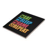 Gaming - Eat, Slaap, Game, Herhaal - Gamer, grappi Tegeltje (Zijkant)
