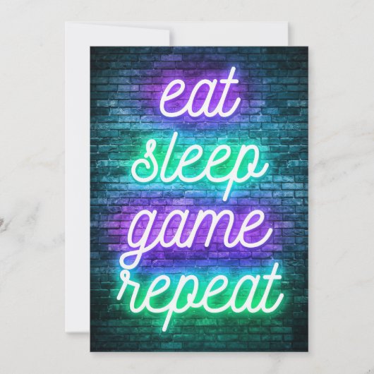 Gaming Eat Sleep Herhaal Save The Date (Voorkant)