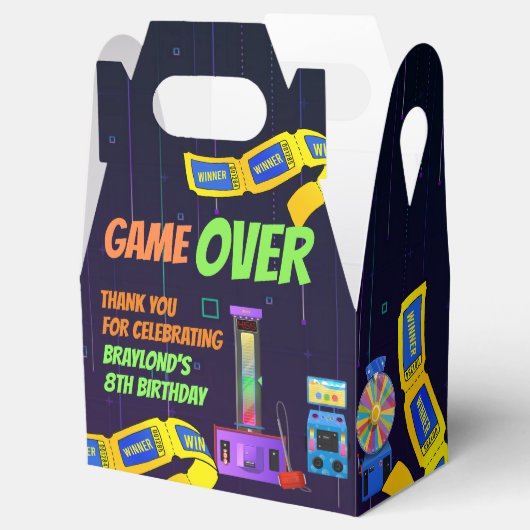 Gaming en Arcade Birthday Favor Box Bedankdoosjes (Geopend)
