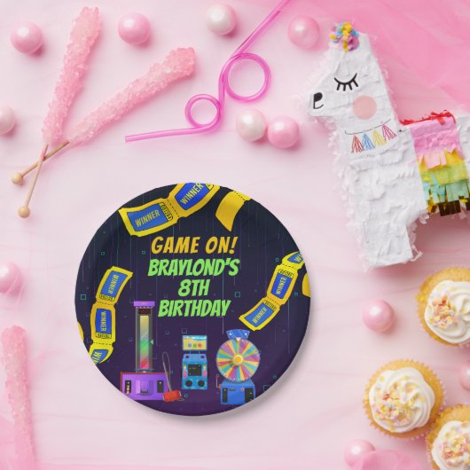 Gaming en Arcade Birthday Papieren Bordje (Feest)