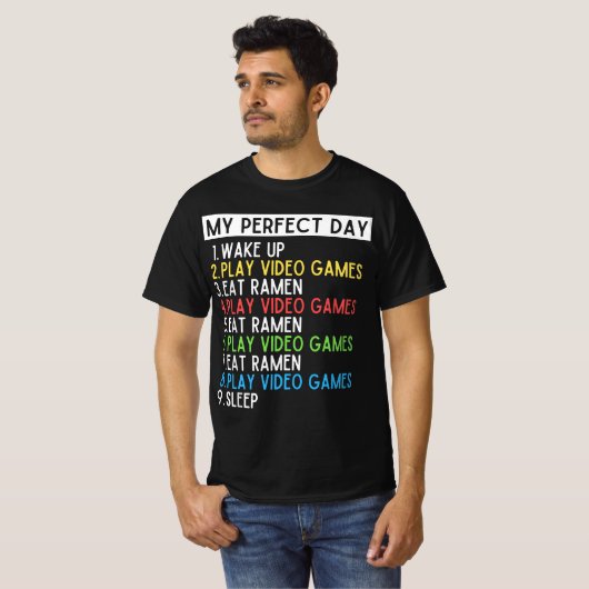 Gaming en Ramen Lover Funny Video Games My Perfec T-shirt (Voorkant volledig)