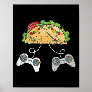 Gaming en Tacos Cinco de Mayo Video-spel Mexicaans Poster