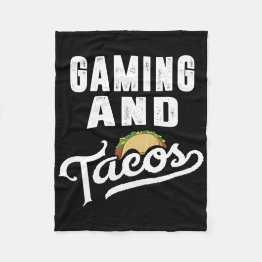 Gaming en Tacos Retro Video Speler Taco Fan Fleece Deken (Voorkant)