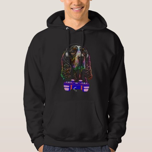 Gaming English Cocker Spaniel Dog Player Video Gam Hoodie (Voorkant)