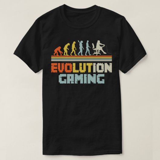 Gaming Evolution Video Grappige Menselijke Evoluti T-shirt (Design voorkant)