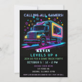 Gaming Fun Neon Glow Game Truck Verjaardag Kaart (Voorkant)