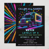 Gaming Fun Neon Glow Game Truck Verjaardag Kaart (Voorkant / Achterkant)