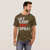 Gaming Funny Meme EAT SLEEP RUST HERHAALT Game T-shirt (Voorkant volledig)