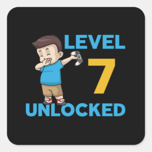 Gaming Game Gamer Console Zeven jaar cadeau idee Vierkante Sticker