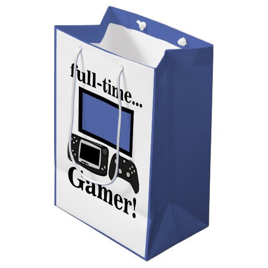 Gaming Gamer Funny Birthday Medium Cadeauzakje (Voorkant Gekanteld)