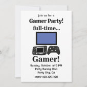 Gaming Gamer Funny Gamer Party Kaart (Voorkant)