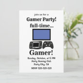 Gaming Gamer Funny Gamer Party Kaart (Staand voorkant)