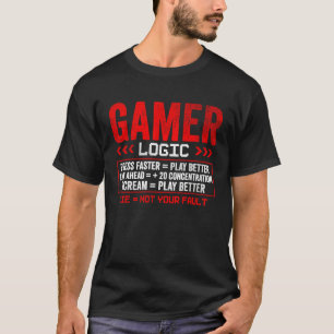 Gaming gamer Logic Press lean screen T-shirt