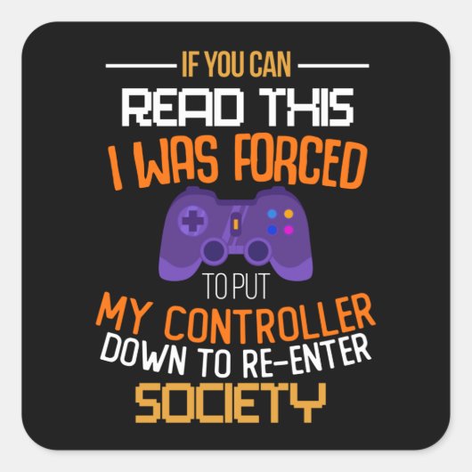 Gaming Gamer Social Distancing cadeau idee Vierkante Sticker (Voorkant)