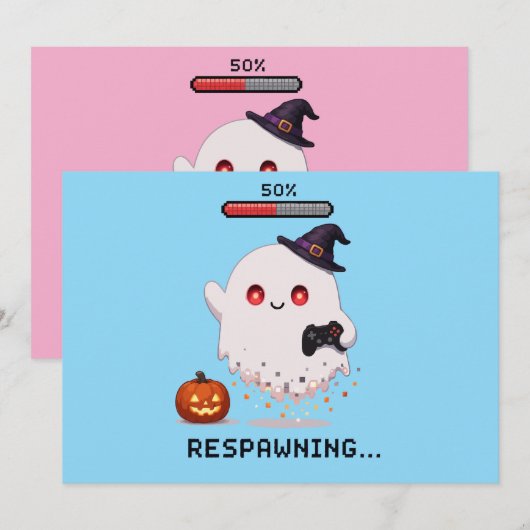 Gaming Geest Halloween Respawning Bedankkaart (Voorkant / Achterkant)