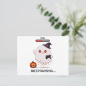 Gaming Geest Halloween Respawning Briefkaart (Staand voorkant)
