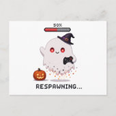Gaming Geest Halloween Respawning Briefkaart (Voorkant)