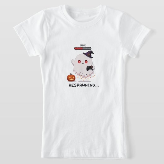 Gaming Geest Halloween Respawning T-shirt (Laagn)