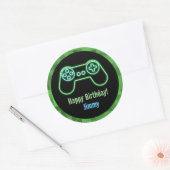 Gaming Gelukkige Verjaardag Ronde Sticker (Envelop)