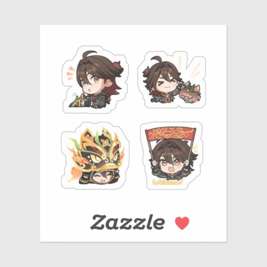 Gaming Genshin Impact 4 Pack Sticker Sheet Extra P (Vel)
