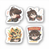 Gaming Genshin Impact 4 Pack Sticker Sheet Extra P (Voorkant)