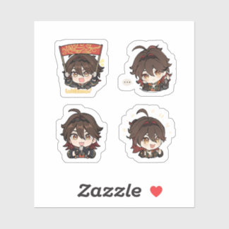 Gaming Genshin Impact 4 Pack Stickerblad Sticker