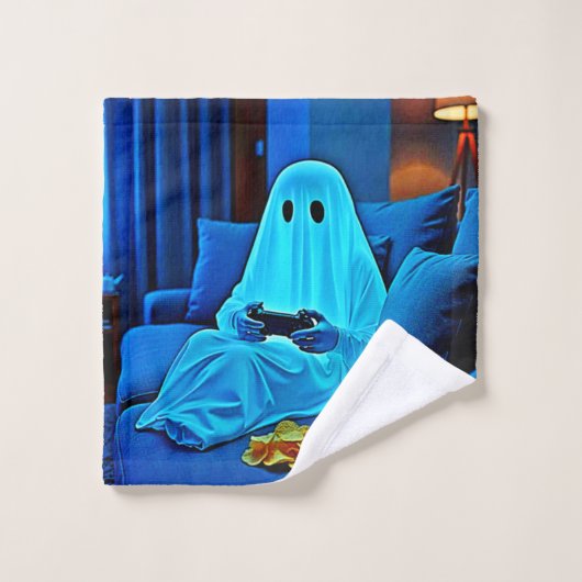 Gaming Ghost Cosy Night in Design Bad Handdoek (Wasdoekje)