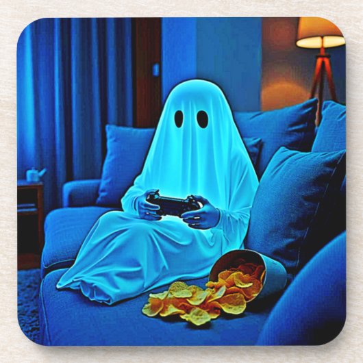 Gaming Ghost Cosy Night in Design Bier Onderzetter (Voorkant)