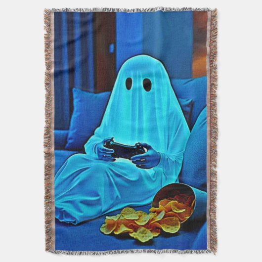 Gaming Ghost Cosy Night in Design Deken (Voorkant Verticaal)