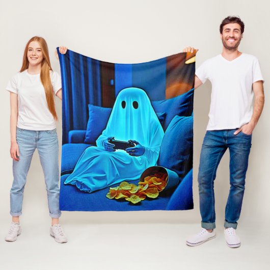 Gaming Ghost Cosy Night in Design Fleece Deken (In situ)