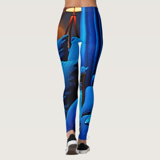 Gaming Ghost Cosy Night in Design Leggings (Achterkant)