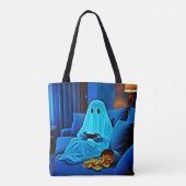 Gaming Ghost Cosy Night in Design Tote Bag (Achterkant)