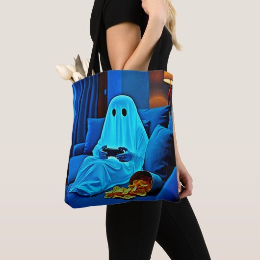 Gaming Ghost Cosy Night in Design Tote Bag (Dichtbij)