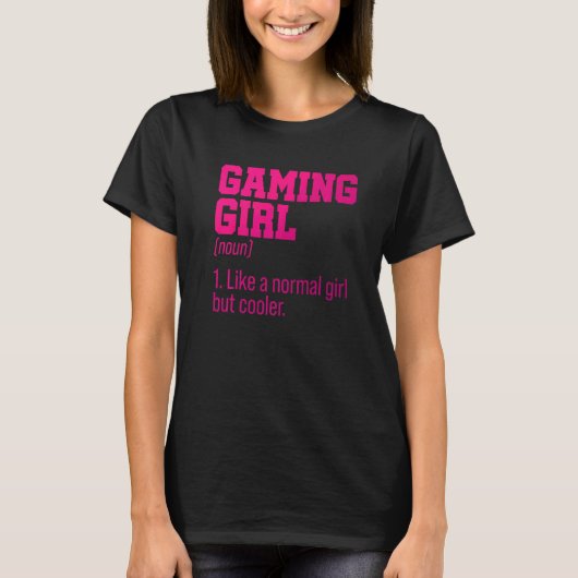 Gaming Girl Noun Definition Console Controller Vid T-shirt (Voorkant)
