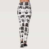 Gaming Graphics | Gamer Zwart, Wit en Roze Leggings (Achterkant)