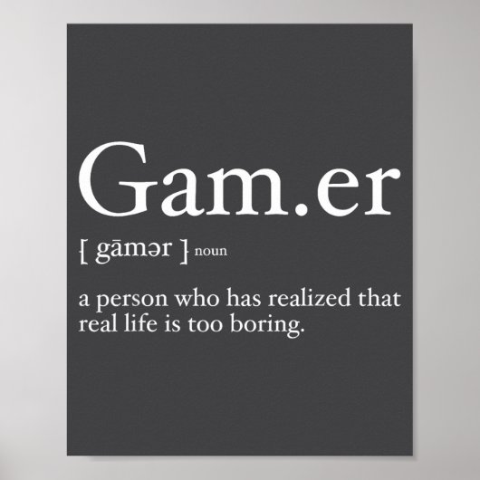 Gaming Grappige Videogame Definitie Gamer _ Grappi Poster (Voorkant)
