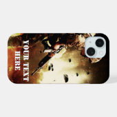 Gaming Ground Combat Soldaat iPhone 15 Case (Achterkant horizontaal)