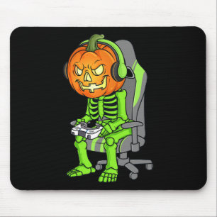 Gaming Halloween Skeleton Jack O Lantern Gamer Boy Muismat