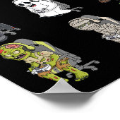 Gaming Halloween Skeleton Vampire Gamer Zombie Boy Poster (Hoek)