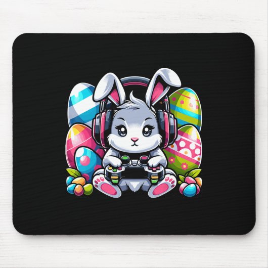 Gaming Happy Easter Day Bunny Egg Funny Boys Kinde Muismat (Voorkant)
