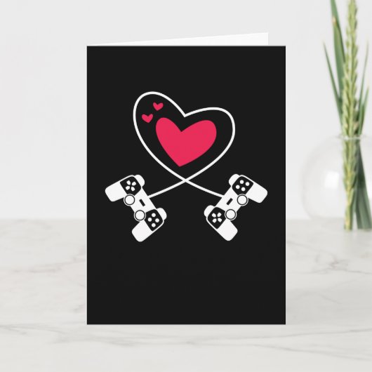 Gaming Hart Valentijnsdag Liefde Gamer Kaart (Voorkant)