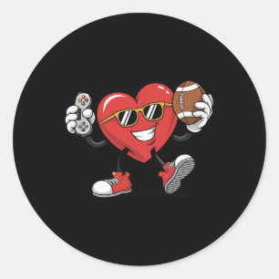Gaming Hart Videogames Football Valentijnsdag Ronde Sticker