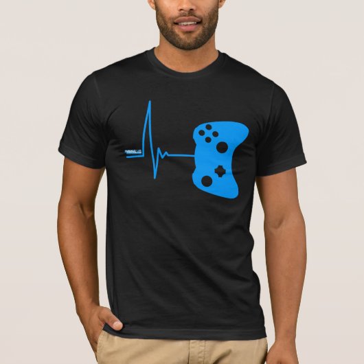 Gaming Heart Beat - gamer videospellen geek pad T-shirt (Voorkant)