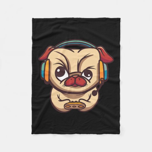 Gaming Hond Videogame PC Computer Videogame Fleece Deken (Voorkant)