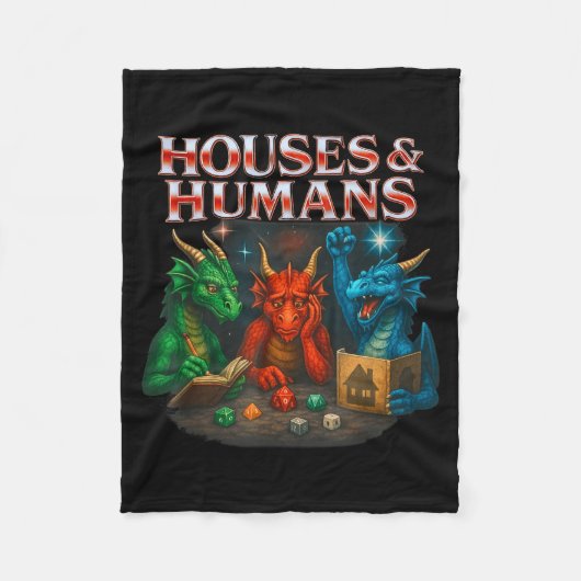Gaming Houses And Humans Funny Game Rpg Gamer Men  Fleece Deken (Voorkant)