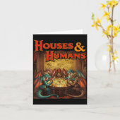 Gaming Houses Humans Funny Rpg Parody Gamer Men Bo Kaart (Gele Bloem)