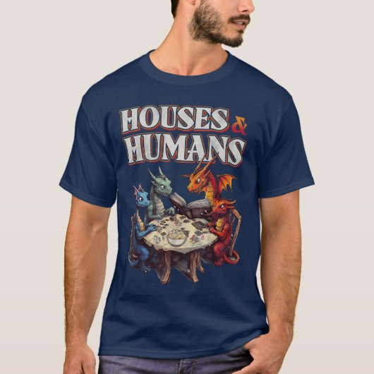 Gaming Houses Humans Funny RPG Parody Gamer Men Bo T-shirt (Voorkant)